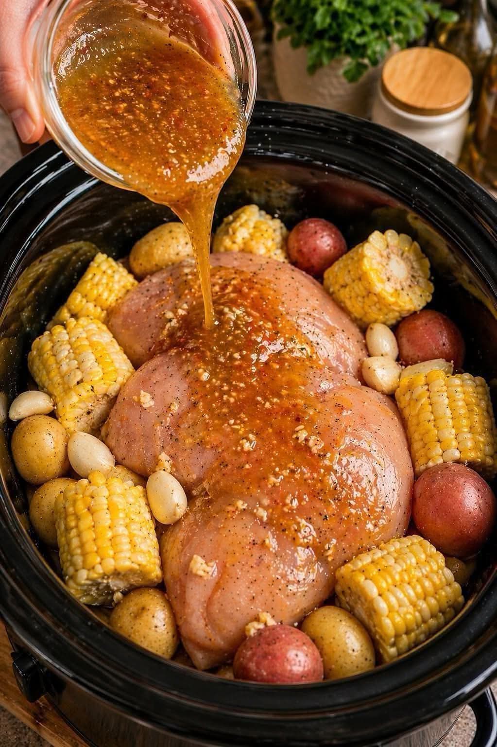 Dump it in and let the crockpot do the magic